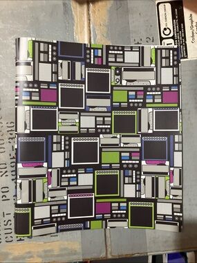 Stylish Multi-Color Retro Electronics folder - Black, Green & Purple
